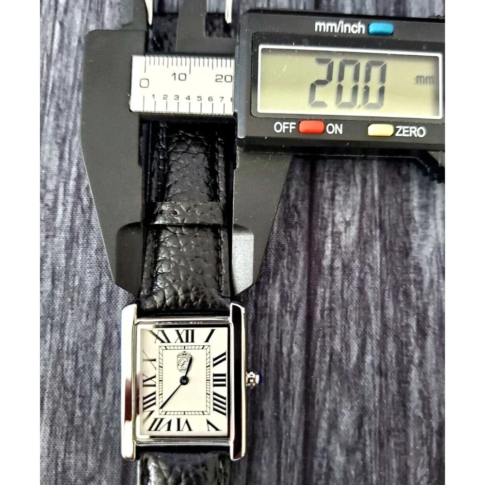 Pierre Lucerne 1888 Must Tank Style Swiss Inspired Classic Mens Watch Black Band